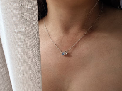 TOI ET MOI Necklace - Swiss Alps - Swiss Blue and White Topaz