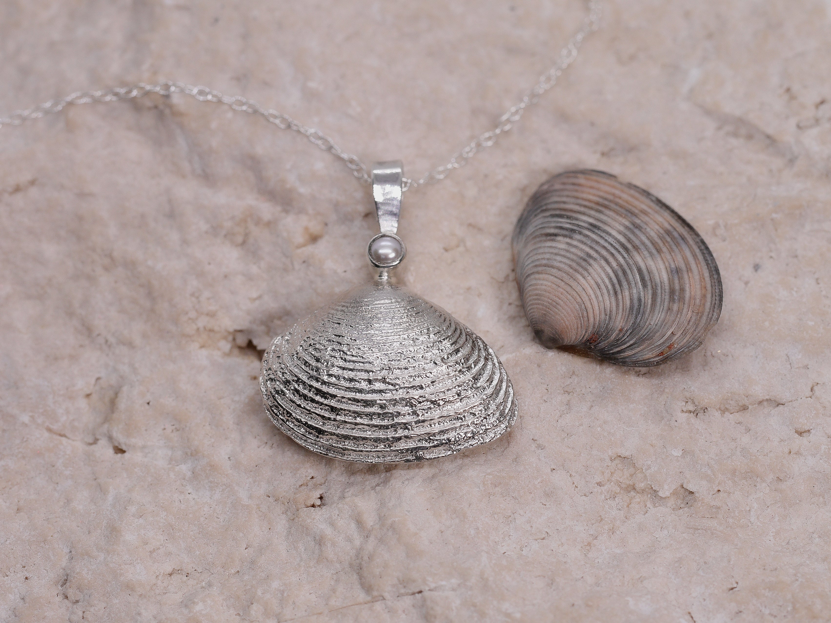 Clam shell clearance pendant