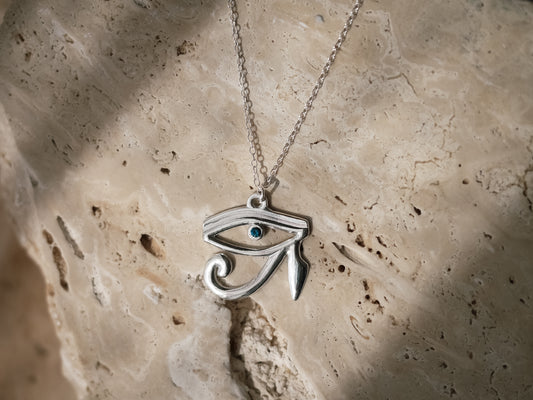 EYE OF HORUS Necklace - Sterling Silver & Sapphire