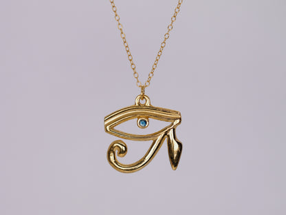 EYE OF HORUS Necklace - 22k Gold Vermeil & Sapphire