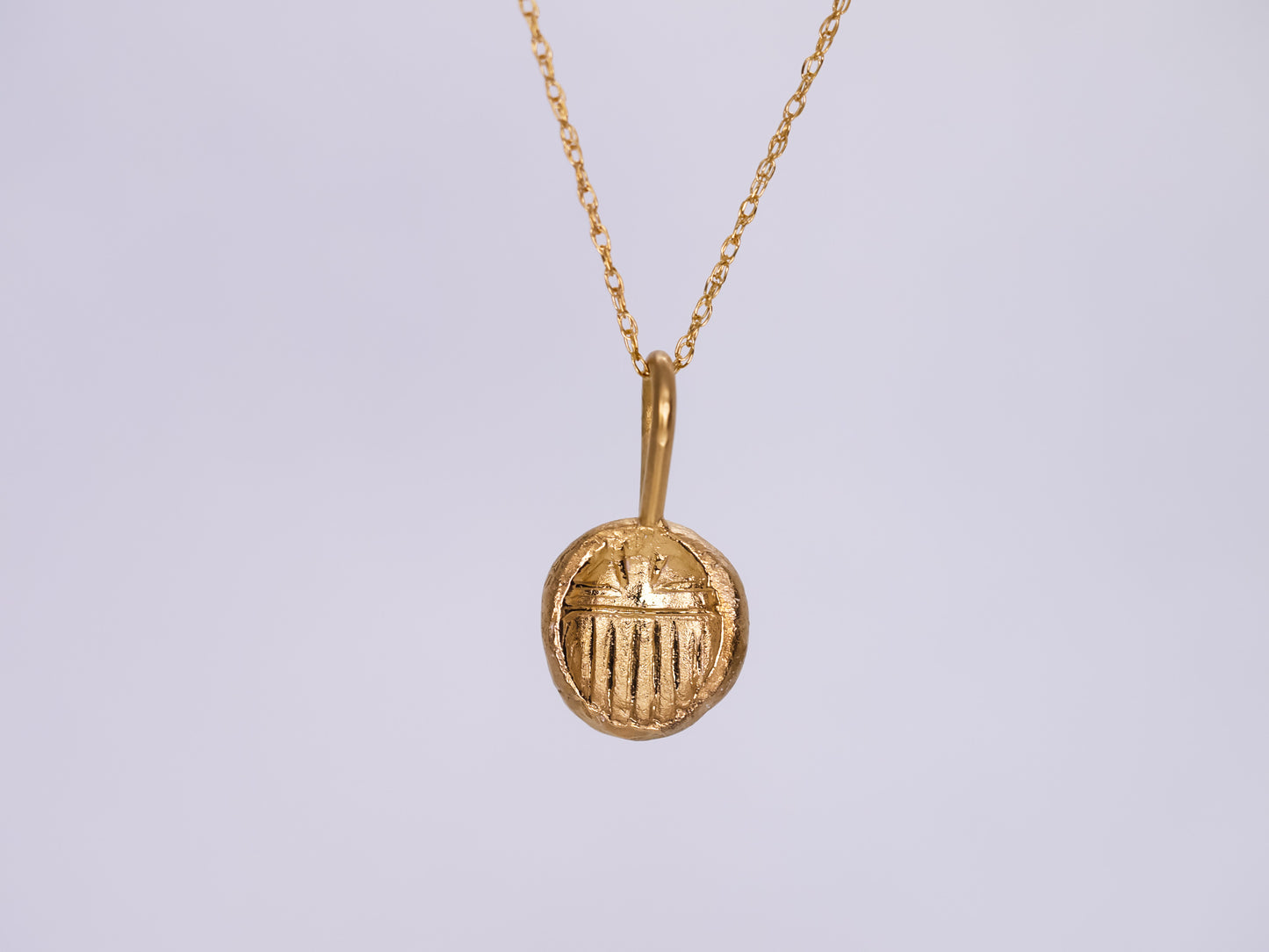 SCARAB BEETLE Talisman Necklace - 22k Gold Vermeil