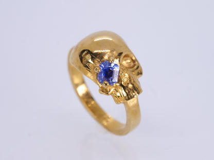 MORTALITY Dainty Skull Ring - 22k Gold Vermeil