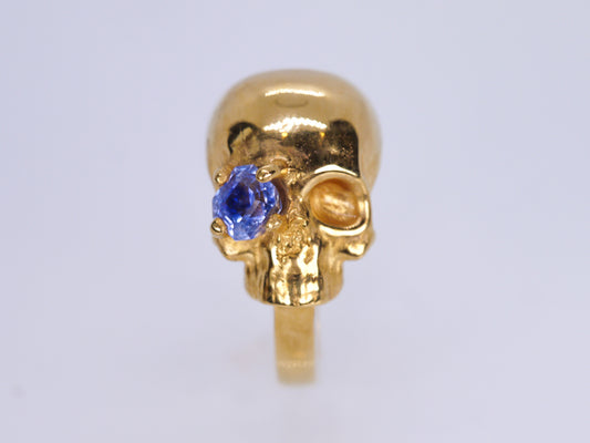 MORTALITY Dainty Skull Ring - 22k Gold Vermeil