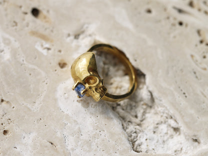 MORTALITY Dainty Skull Ring - 22k Gold Vermeil