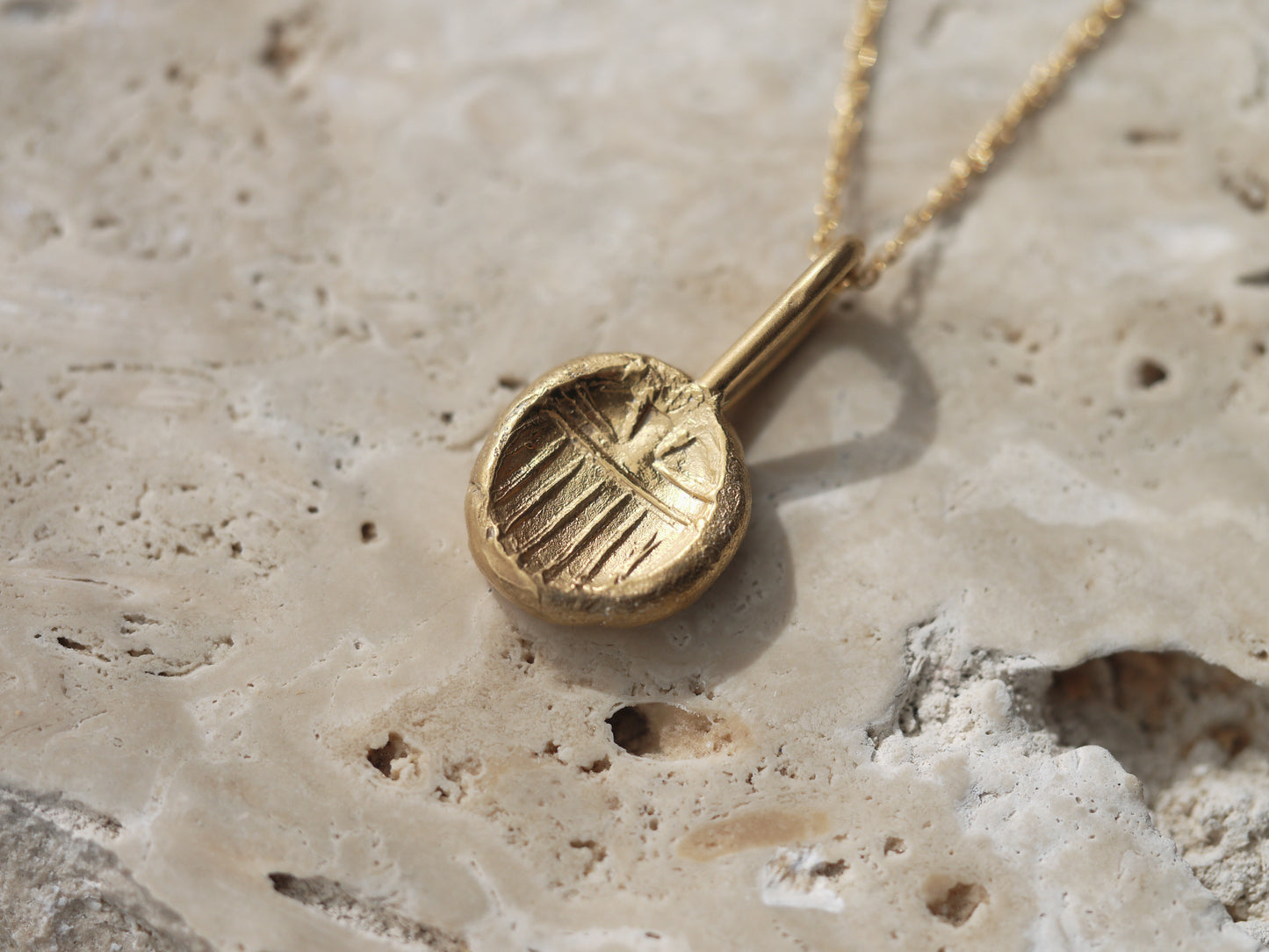 SCARAB BEETLE Talisman Necklace - 22k Gold Vermeil