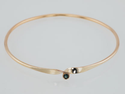 Hybrid MOBIUS Bangle - Teal Sapphire - 9k Gold