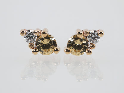 PEGASUS Ceylon Yellow Sapphire and Moissanite Stud Earrings