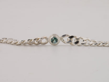 TIRESIAS Cuban Bracelet with Teal Sapphire