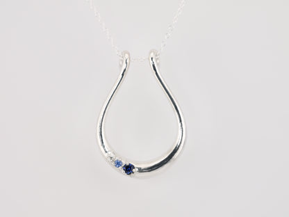 MEDEA III Ring Holder Necklace - Sapphires and Natural Diamond