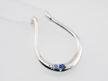 MEDEA III Ring Holder Necklace - Sapphires and Natural Diamond