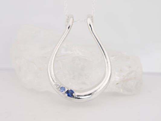 MEDEA III Ring Holder Necklace - Sapphires and Natural Diamond
