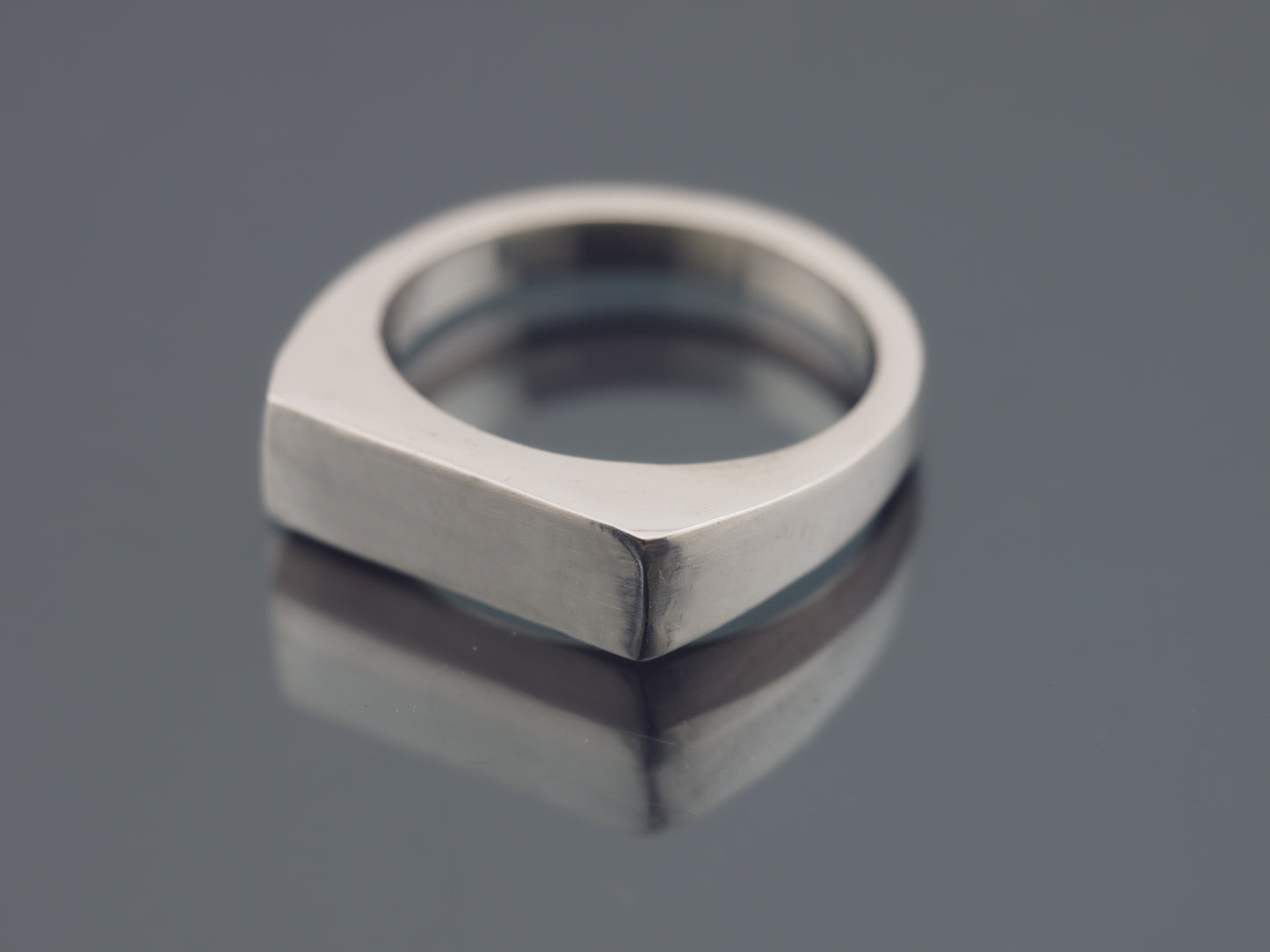 Narrow Signet Ring - Sterling Silver or 9k Gold