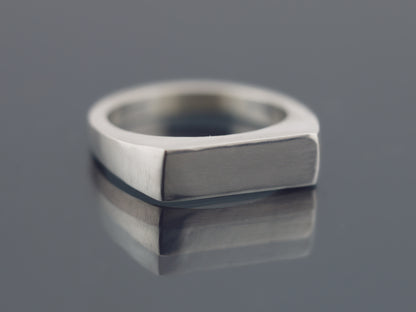 Narrow Signet Ring - Sterling Silver or 9k Gold