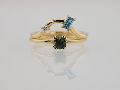 NEPHELAI Contour Ring - Moissanite & London Blue Topaz