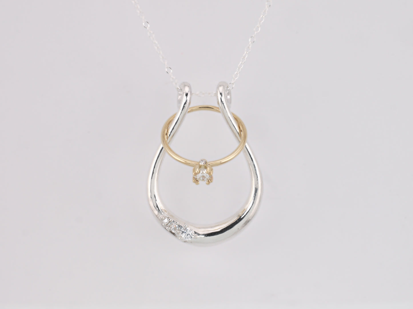 MEDEA III Ring Holder Necklace - Lab White Sapphires