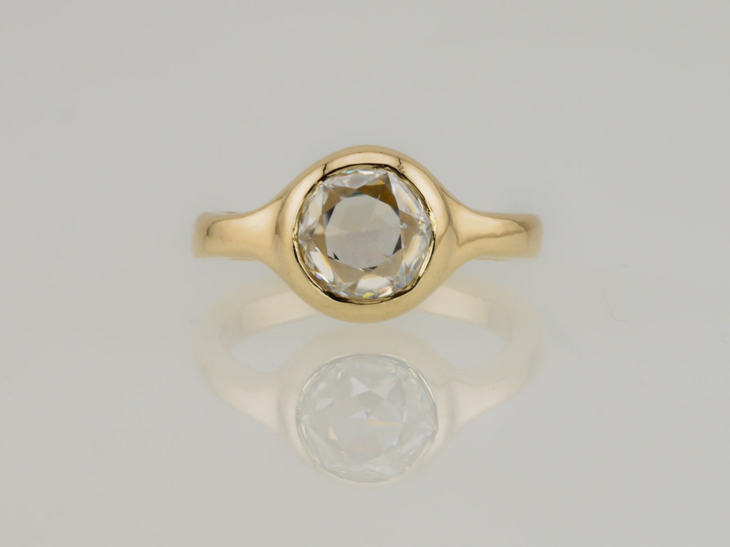 DEMETER Bezel Solitaire Ring - Moissanite