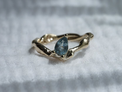 MOLTEN Ring with Pear Cut Sapphire 1.0ct -OOAK