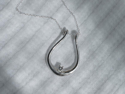 MEDEA II Ring Holder Necklace - White Topaz