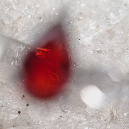 CRIMSON DROPLET Terra Ring - Red Garnet and White Sapphire