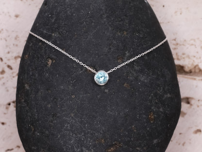 MINIMALIST SOLITAIRE BEZEL Sliding Necklace