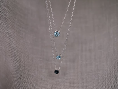 MINIMALIST SOLITAIRE BEZEL Sliding Necklace