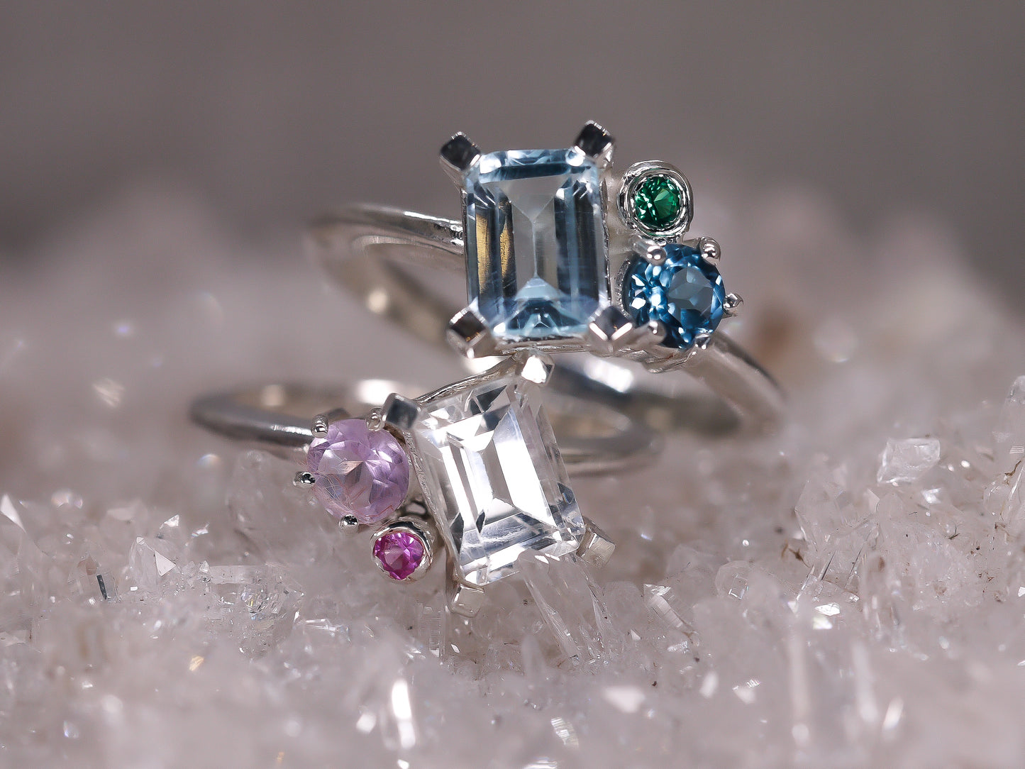 ESMERALDA Cluster Ring - Cotton Candy Edition