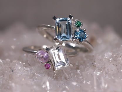 ESMERALDA Cluster Ring - Cotton Candy Edition