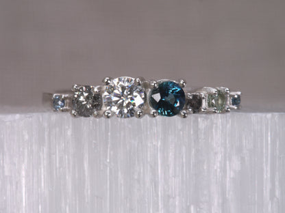 CETO Scattered Band - Sapphire and Salt & Pepper Diamonds