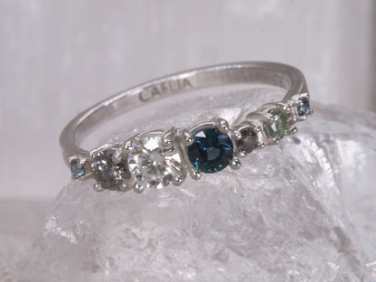 CETO Scattered Band - Sapphire and Salt & Pepper Diamonds