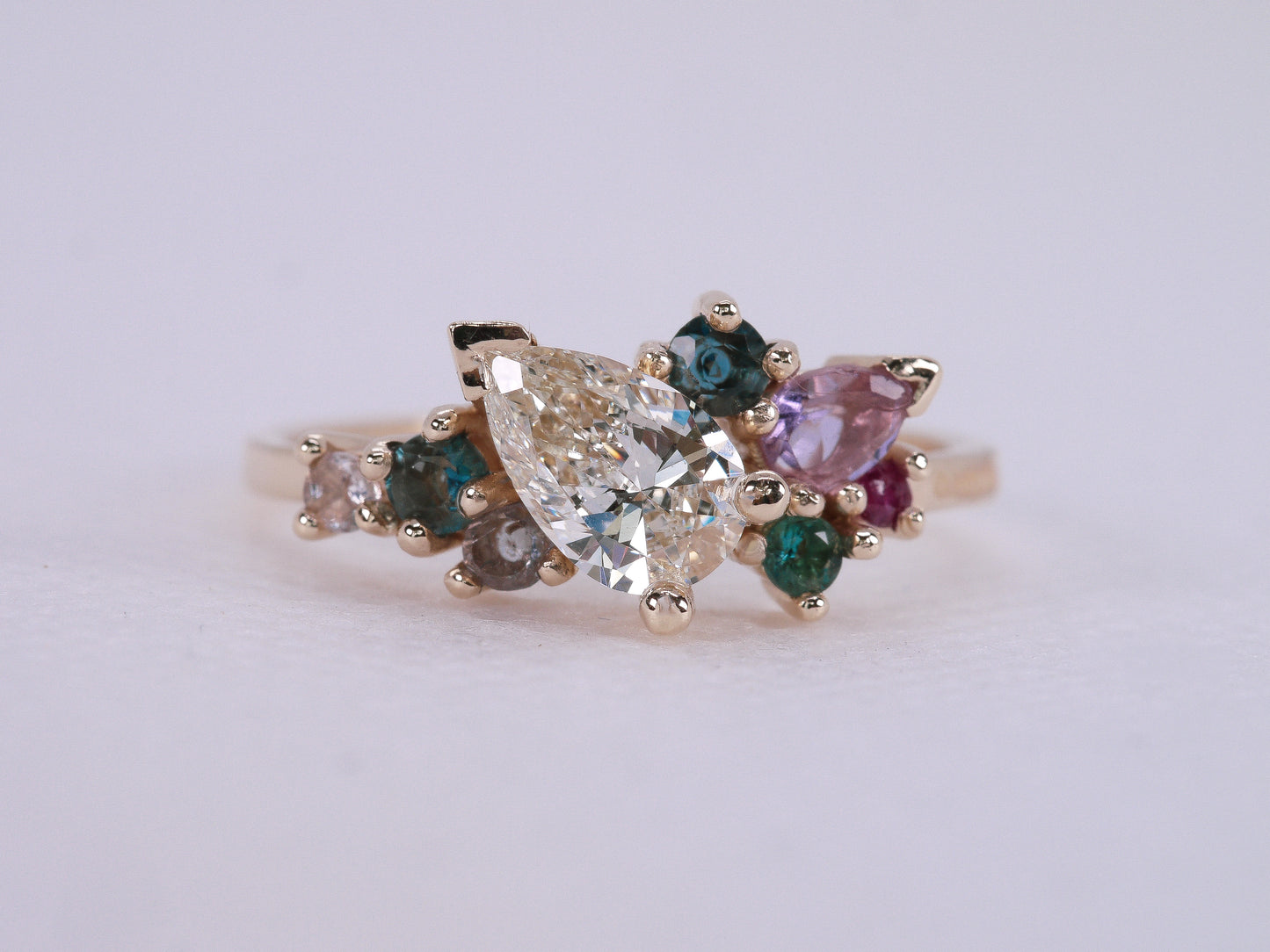 Pear Cluster Engagement Ring