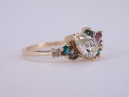 Pear Cluster Engagement Ring