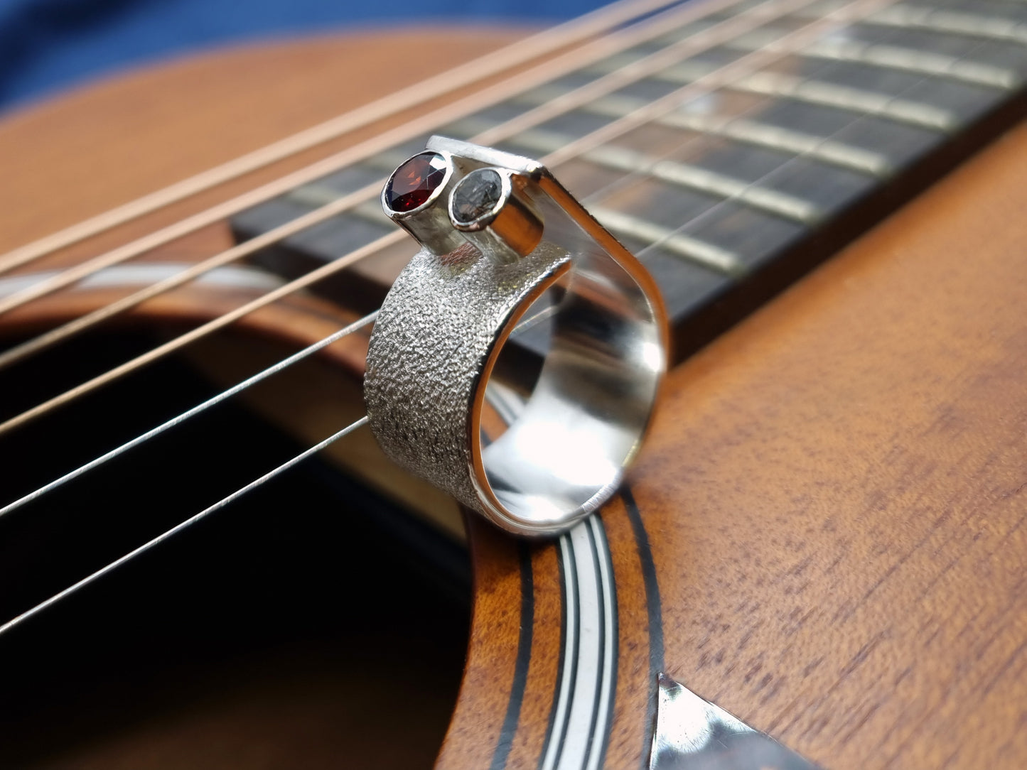 HARRISON Ring - Garnet & Black Rutile Quartz